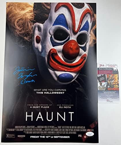Justin Marxen potpisao je 12x18 plakat haunt klauna horor autogram JSA provjeru autentičnosti
