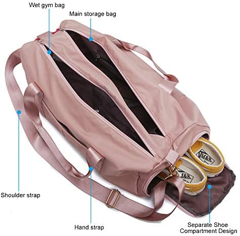 Torba za teretanu za žene i muškarce Sportski plivanje Putovanje torbica s duffle torbom s cipelama odjeljak suho i mokro odvajanje