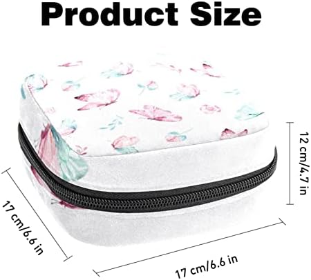 Oryuekan sanitarna torba za skladištenje salveta, prijenosna torba za žene djevojke menstrualne torbice, akvarelni leptir ružičasti