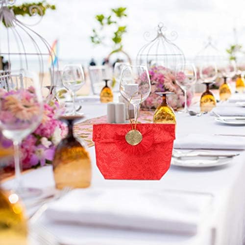 ValIclud Ukrasne poklon kutije 2pcs Fortune crvena brokadna torbica Kineski stil torbice za nakit Proljetni festival poklon za omatanje