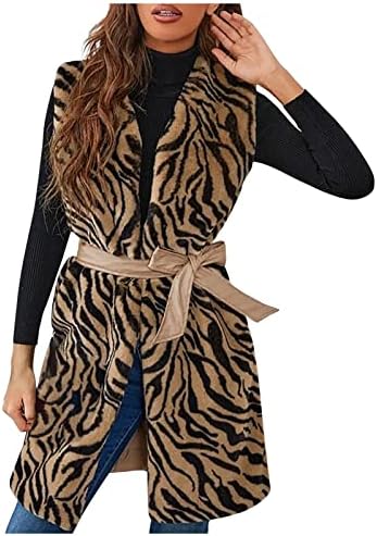 Listha Womens casun jesenski zimski kaputi modni leopard tiskani kardigan jakna