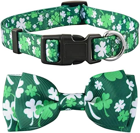 Dan sv. Patrika za pseće ovratnike s Bowtiejem, poklon dekor za irsku, sretnu Clover Shamrock Bow kravata