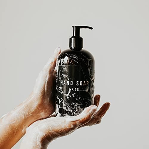 Dekor slatke vode Amber plastični dozatori sapuna za punjenje | Farmhouse boce za kupaonice | 16 oz napunite apoteku boca