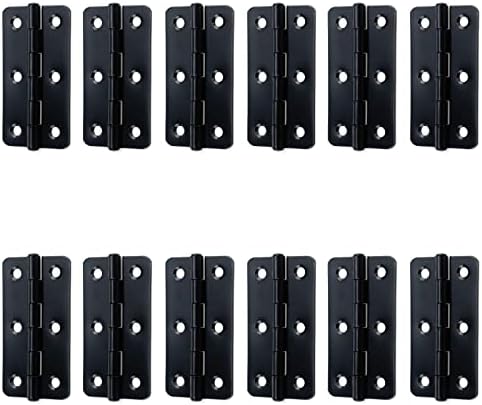 Kumgrot 12pcs Matte šarke s crnim vratima, 3 inčni moderni metalni ravni sklopivi ormarići za vrata šarke