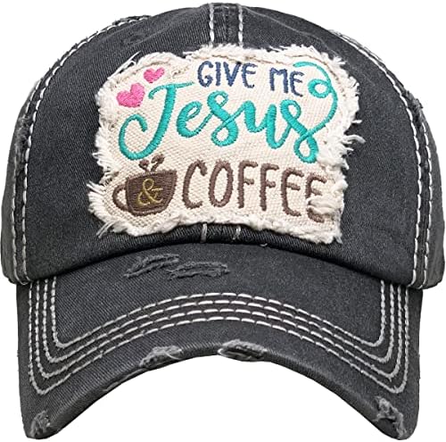 Daj mi Isus & Coffee Christian Life Vintage bejzbol kapu