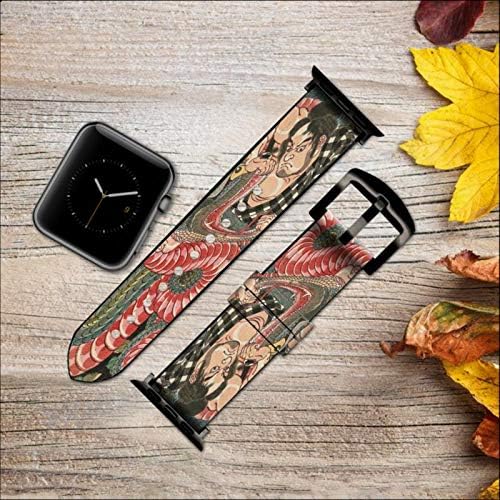 CA0332 108 Heroes of Suikoden Saginoike Heikuro Leather & Silicone Smart Watch Band remen za Apple Watch IWatch Size 38 mm/40 mm/41