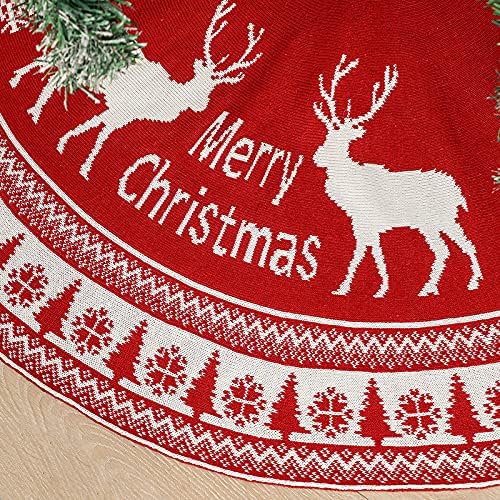 Huijie suknje za božićno drvce - pleteni elk sretan božićni božićni ukrasi baza drveća ukrasi, novogodišnji poklon praznični aranžman,