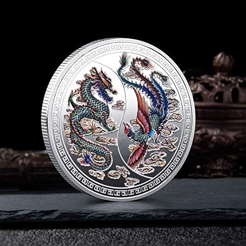 2021. Kineski tradicionalni povoljni zmaj i Phoenix News Silver Pleaded Commemorative Coin