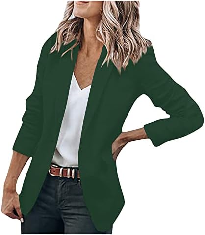 Lounge Fit Ugodna jakna za žene džep Predimenzioniran Birthday Blazer Solid Color Winter Polyester bez ovratnika