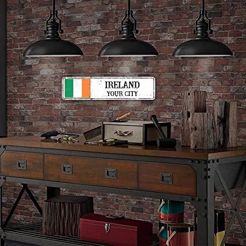 Irska zastava Ulični znak Personalizirao je vaš grad kvalitetni metalni znak Irske rodne znakove za kućni bar Diner pub dekor 12x3in