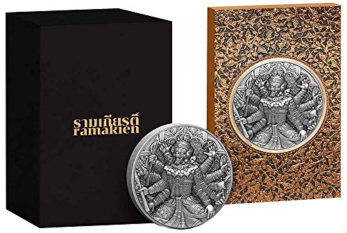 2020. de moderna komemorativna Powercoin Tossakan Ravana Ramakien 2 Oz srebrni novčić 10000 franaka Chad 2020 Antique Finish