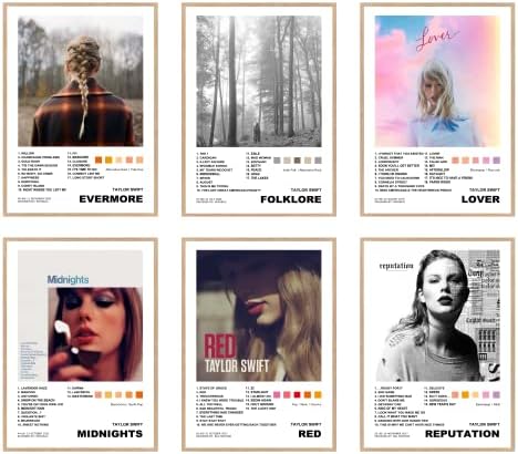 Taylor Swift Poster Music Album Poster Art Print Set od 6, Estetika sobe 12x16 inča neradano