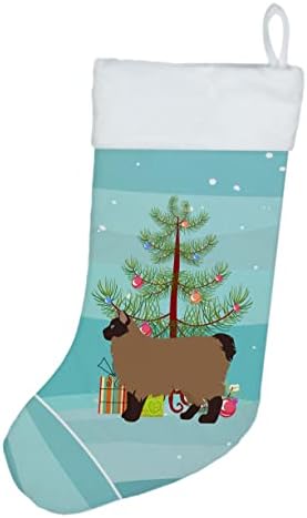 Caroline's Treasures CK4676CS OWYHEE BOB 2 Mačka Sretan božićni božićni čarapa, kamin viseće čarape božićna sezona zabava Dekor Obiteljski