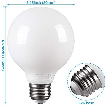 LED žarulje s mogućnošću zatamnjivanja od 925 inča, okrugla mat kupaonska žarulja, Edison led žarulja od 4,5 vata, 500lm, baza od 926,