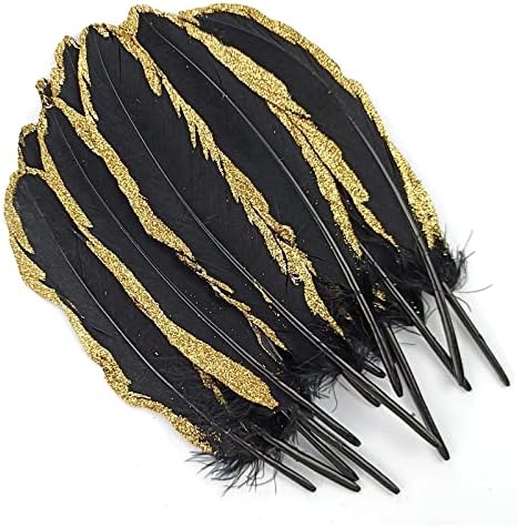 20pcs / lot zlatno zlatno crno pačje gusje perje za rukotvorine vaza ukras od gusjeg perja indijsko pokrivalo za glavu Ukrasi