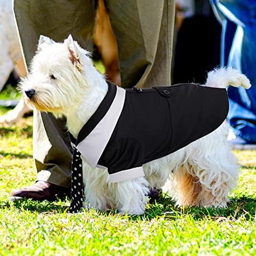 Idomik Dog Tuxedo odijelo Svečana košulja za kravate, kostim za svadbene zabave za male srednje pse, pseći princ mladoženja tuxedo