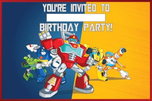 Sretni izbori Transformers Cybertron pozivnice i omotnice-Sretan rođendan ispunjavanje +20 Omotnice-Light težina 230 gram stila razglednice