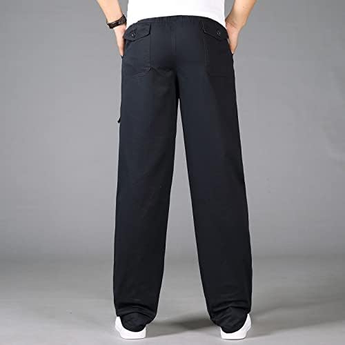 Muškarci teretni hlače Slim Fit Stretch muški muški labavi pamučni muškarci Sport Ultimate Cotton Sweatpants s džepovima s džepovima