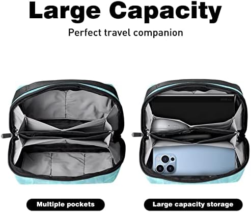 Toaletna torba Viseti Dopp komplet za muškarce otporna na vodu torbu za brijanje za putovanja, umjetnost mramorna moderna tirkizna