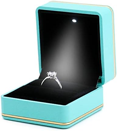 Kvadratna kutija za prstenje s LED osvjetljenjem luksuzna baršunasta naušnica držač prstena organizator torbica poklon kutija za nakit