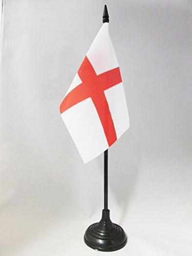 AZ FLAG ENGLAND TABEL MASKA 4 '' X 6 '' - Engleski stol zastava 15 x 10 cm - crni plastični štap i baza