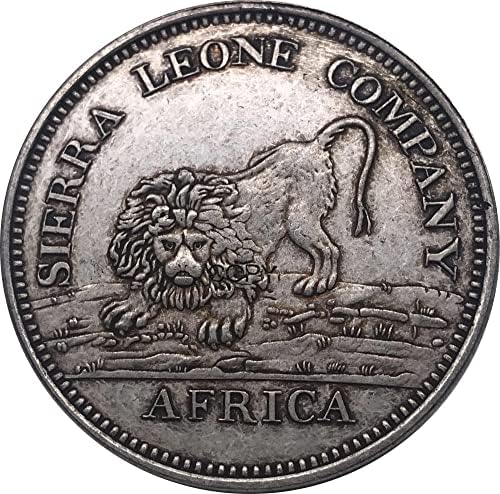 1791. Afrika Britanska kolonija Sierra Leone Company 100 komada od jednog dolara Metal Cupronickel pozlaćen srebrni suvenir kovanica
