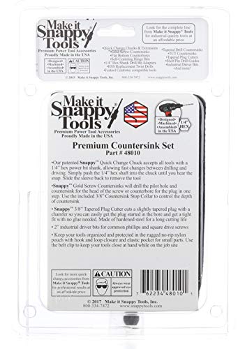 Snappy Tools Deluxe Countersink Set u torbici za remen 48010