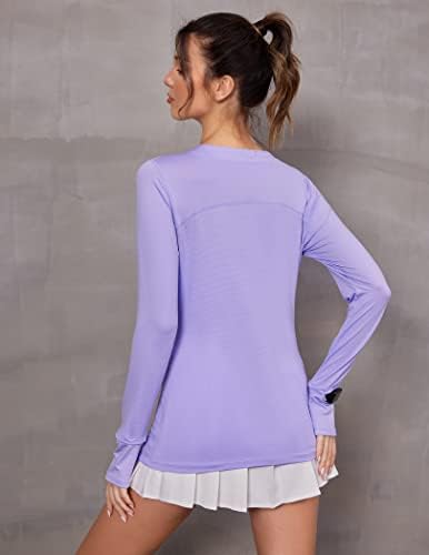 Mokermi ženska upf 50+ golf košulja dugih rukava spf UV zaštita od sunca Polu-zip tenis polo majice Vanjski planinarski vrhovi