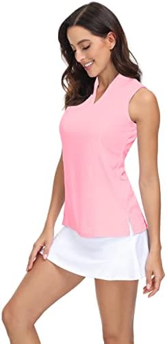 Trendimax Womens 2 Pack golf košulja v vrat Brzi suhe polo majice atletski teniski trening tenkovske vrhove za žene