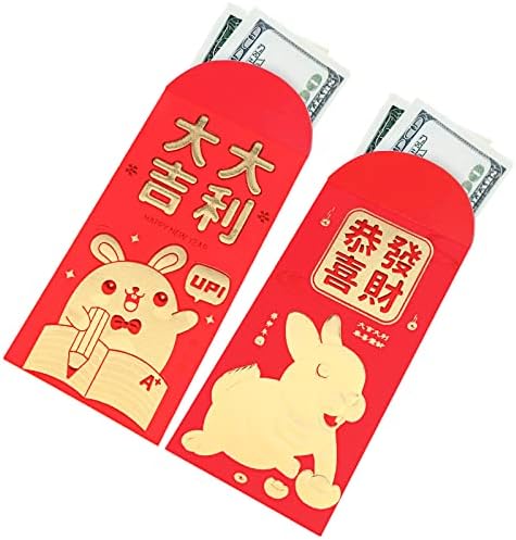 Kissdate 36 PCS 12 Uzorci 2023 Kineske crvene omotnice, kineska novogodišnja zečja godina Hong Bao Lai vidi pakete Lucky Money za proljetni