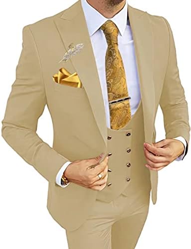 3 komad vjenčanog odijela za muškarce Slim Fit odijela za muškarce Blazer prsluke postavljene za muške svečane odijela