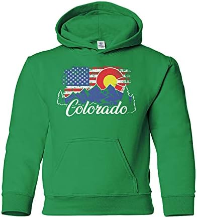 Threadrock Kids Colorado Mountains American Flag Twie majice za mlade
