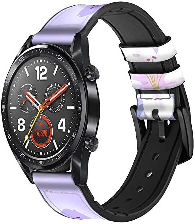 CA0282 Purple White Flowers Kožni remen Smart Watch Band za pametni sat za ručni sat Veličina pametnih satova