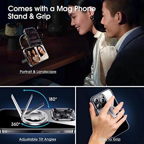 Casekoo za iPhone 14 Pro Max kućište telefona Očisti s uklonjivim magnetskim stajalicom [Kompatibilno s Magsafe] iPhone 14 Pro Max