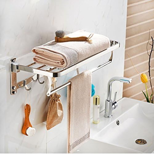 Omoons stalak za ručnike s kukama, stalak za ručnike za ručnike ručnika dvostruki nosač za kupaonicu/70 cm