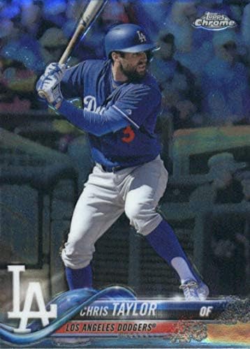 2018 Topps Chrome 83 Chris Taylor Los Angeles Dodgers Baseball Card - GotBaseballCards