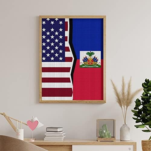 Američki i Haiti zastave ukrasni dijamantni setovi za slikanje smiješnih 5d diy puna bušilica dijamantnih točkica slika dekor home