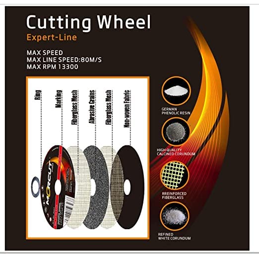 Mr.Cut 4.5 Premium Materijal kotači za rezanje od nehrđajućeg čelika za metal | Ultra tanki i brz rezanje alati za mljevenje kotača