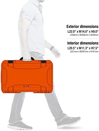 Tvrda Vodootporna ručna torbica od 935 s kotačima i mekom pregradom - narančasta