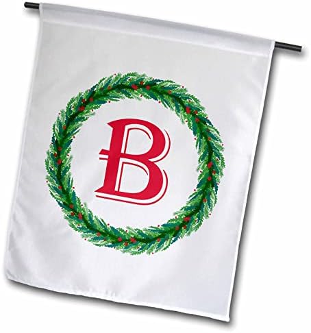 3Drose božićni vijenac monogram b crveni početni, SM3DR - zastave