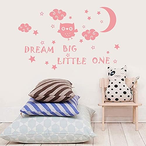 Dream Big Mali zidni dekor životinja sova vinil removale zidna naljepnica za vrtić djeca ukrašavanje spavaće sobe oblaci kućni zid