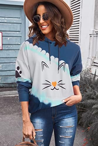 Mnlybaby ženska slatka mačja mačja majica smiješna novost šapa grafička grafička kapuljača dugih rukava pulover kapuljače mačje ljubavnica
