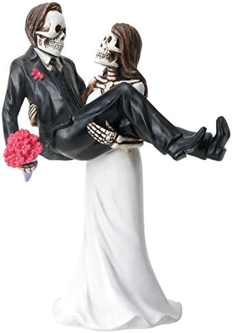 YTC mladenka koja nosi mladoženja Skeleton Lice Wedding Par Figurice