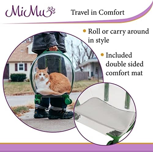 Prozirni nosač s mjehurićima za kućne ljubimce s kotačima-kolica za prijevoz malih pasa ili mačaka-alternativa ruksaku za mačke