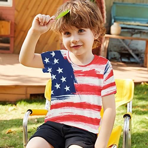 Majica američke zastave za dječake, 4. srpnja, Dan neovisnosti, dječačka majica, domoljubna pamučna košulja sa zvjezdanim prugama,