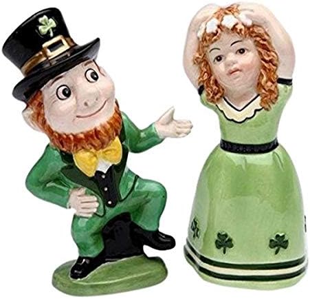 CG 41022 2,5 inčni irski dječak i djevojčica plešući figurice s crnim gornjim šeširom