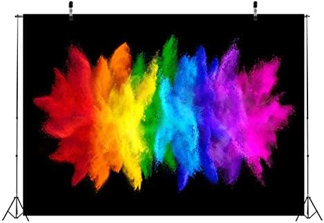 7. 95. Tkanina šarena pozadina s prskanjem boje apstraktna eksplozija praha u boji na crnoj pozadini duga umjetnička boja dekor za