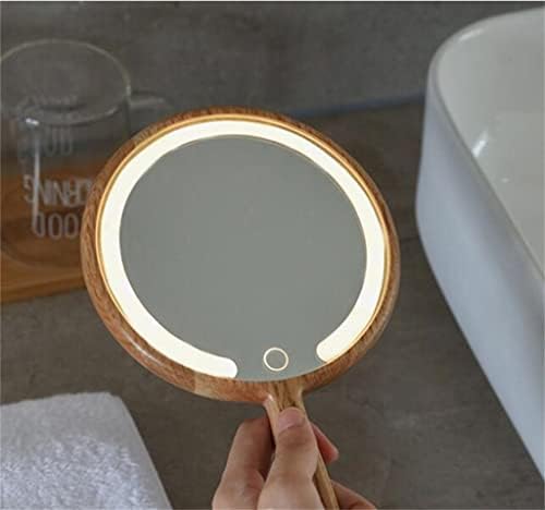 Svjetleće LED ogledalo za šminkanje od punog drveta žensko prijenosno Kozmetičko ogledalo non-stop / non-stop / non-stop