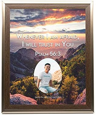 Personalizirana slika fotografija Prilagođeni Tekst uokviren biblijskim stihom Psalam 56: 3 Zidni dekor Kršćanski dar otac Majka ljubav
