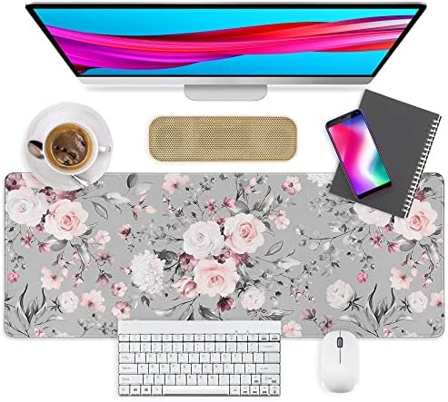 Prošireni jastučić za mišji miša, velika guma bez klizanja s zašivanim rubovima čaj ruža ruža za računalo, laptop, ured, dom -
